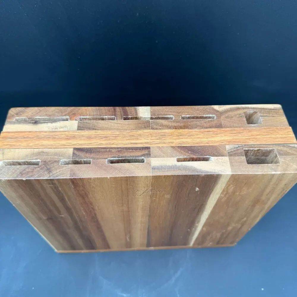 Fiesta Knife Block Wooden with Cutting Board Storage 10 slot